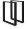 Azaly Home 2 Patas para Mesa Escritorio, Patas para mesas de Comedor con Tornillos incluidos, Patas para mesas de salón, Patas metálicas para mesas de Madera, DIY (Negro, 80 x 72 cm (Ancho x Alto))
