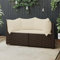 UTSRABFA Schlafsofa Balkonmöbel Modulares Sofa Lounge Set Garten-Ecksofas mit Kissen 2 STK. Braun Poly Rattan Geeignet für Schlafzimmer, Esszimmer, Wohnungen, Lofts