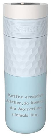 Kambukka Thermobecher Etna Grip Breezy Blue 500ml personalisiert mit Rund-Gravur | 3 in 1 Snapclean®-Deckel auslaufsicher | Kaffee- und Tee-Becher to go aus Edelstahl isoliert