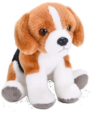 Wild Republic Pocketkins Eco Beagle, Plüschtier, 12 cm, Plüschspielzeug, Hergestellt aus recycelten Materialien, Umweltfreundlich