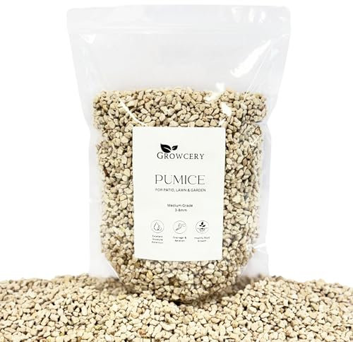 Volcanic Pumice for Plants - Dust-Free 3-8mm, Optimal Perlite Alternative for Bonsai, Cactus, Soil Mix, Grit & Gravel, Boosts Soil Aeration and Drainage Efficiency (5L)