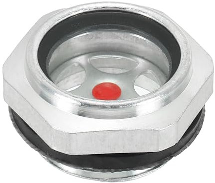 PATIKIL Ölschauglas für Luftkompressor M27x2 Außengewinde Aluminium Legierung Kompressor Ersatzteile Öl Flüssigkeits Standanzeige Luftkompressor Schauglas Teile mit O Ring