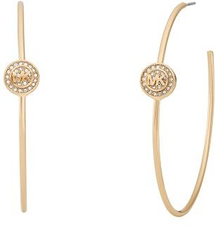 Michael Kors Damen-Creolen, Messing, goldfarben, mit Logo (Modell: MKJ8172710), Length: 54mm, Width: 54mm, Messing, Kein Edelstein