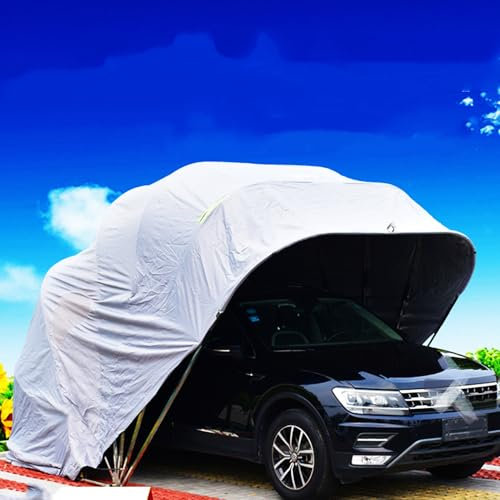 WTTTTW Carport Pieghevole, Carport Retrattile Idraulico, Carport Mobile semiautomatico Anti-Freddo, Carport per Garage per impieghi gravosi all'aperto,19.6x8.2x8.2ft