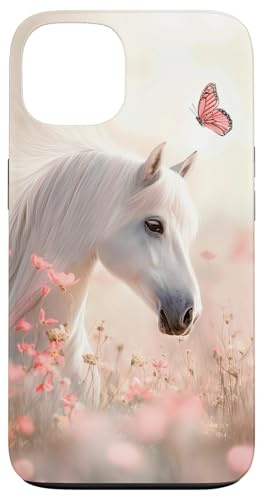 Horse Flowers Butterfly Horse Lover Cute Horse Case for iPhone 13