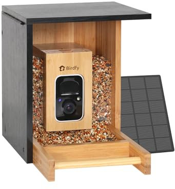 NETVUE by Birdfy Upgraded Bird Feeder Camera, Premium Bamboo Feeders: AI Identify, Auto-Capture & Instant Alert, Solar Bird Watching Camera Outdoor, Ideal Present for Father