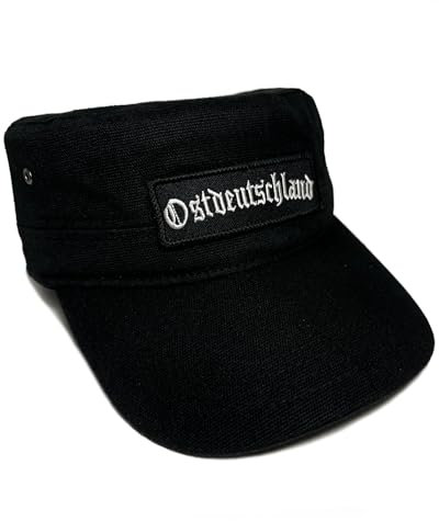 No Face No Name Military Cap Ostdeutschland in schwarz I Unisex frei einstellbar I bestickter Patch I Army Basecap Snapback Kappe Mütze