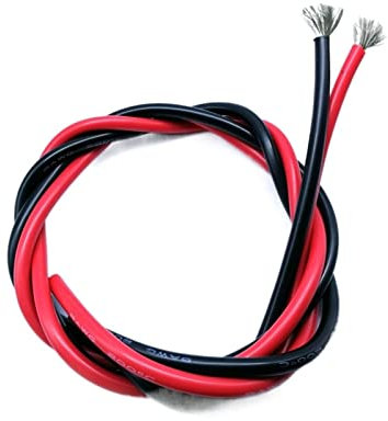 HBALDTEDC Cable eléctrico, Cable eléctrico de 8 AWG, 8,367 mm2, 3 Metros [1,5 m Negro y 1,5 m Rojo] Hilos de Alambre de Cobre estañado for soldar rápidamente Cable y Alambre