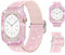 Stretchy Band and Bling Bumper Case Compatible with Apple Watch 40mm 38mm 41mm 42mm 44mm 45mm 46mm Women, Elastic Nylon Straps and Glitter Protective Frame for iWatch Series 10 9 8 7 6 5 4 3 2 1 SE