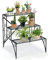 COSTWAY 3 Tier Plant Stand, Stair Style Metal Flowers Pot Holder Storage Shelf, Ladder Decorative Display Rack for Indoor Outdoor Balcony Garden Yard (61 x 63 x 67 cm)
