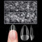 Venares - Lot de 500 faux ongles courts en forme d'amande - Pour ongles en gel - 12 tailles - Transparent et doux - Avec boîte - XS