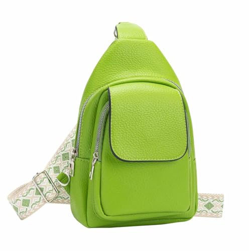 Unisex Crossbody Bodybag Sling Tasche Rucksack Crossover Schultertasche Brusttasche Umhängetasche Bag Damen Herren Grün.