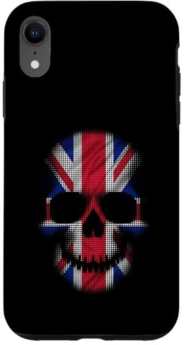 Skulls UK United Kingdom Flag Halloween Men Women Case for iPhone XR