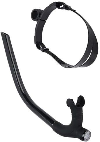 SPYMINNPOO Schwimmatmingrohr mit Riemen, Silikon -Mundstück Erwachsene Tauchen vor Front Training Schnorchel für Anfänger (Black)