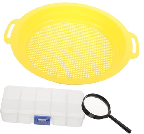 HIAKDOFT 1set Setaccio Per Oro Con Manico Antiscivolo e Rete Fina Strumento Di Ricerca Per Oro Fiume Accessorio Essenziale Per Panning e Classificazione Mineraria