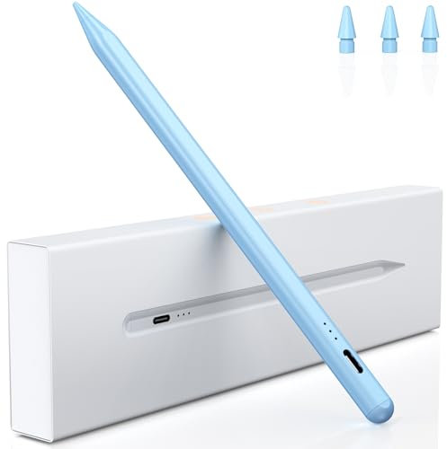 Variglas Pencil for iPad - 2018-2025 15 Minutes Fast Charging, Palm Rejection,Tilt Sensitivity, Stylus Pen Compatible with iPad Pro 11/12.9/13, 11/10/9/8/7/6th Gen, Air 3-6, Mini 5/6- Light Blue