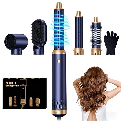 Mogawave 5 in 1 Hairstyler Pro, Professional Hair Wrap Curler, 1000w Multi-Blow Dryer Brush Set with Curl, Straighten, Wavy, Smooth, Magic Styler for All Hair Types and Lengths