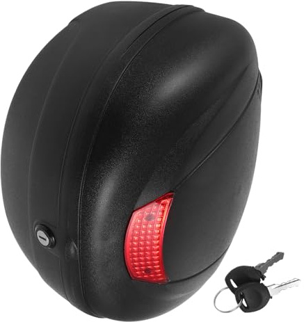 HEMOTON Motorrad Topcase Kunststoff Heckbox für Motorrad mit Reflektierendem Design und Einfacher Installation Schwarz Langlebig und Wasserfest für Sichere Gepäckaufbewahrung