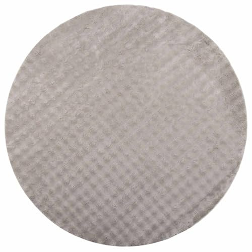vidaXL Runder Bodenteppich, sandfarben, Ø 160 cm, stilvoller Teppich für Wohnzimmer, perfekter Komfort-Teppich für Schlafzimmer, multifunktional, langlebig, weicher und schicker Teppich für zu Hause