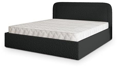 Masseno Polsterbett BENIRA Q 200x200 cm, Doppelbett, Bettkasten, Stauraum, Lattenrost Und Kopfteil - Schwarz, Quelle 100