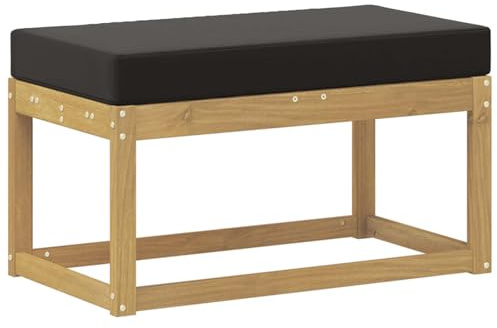 vidaXL Outdoor Hocker Bank Weiß 80 x 43 x 45 cm Massivholz Akazie, Moderner Garten Lounge, Bequeme Sitzbank für die Terrasse, modulare Sofa-Anordnung, perfekte Sommerentspannung