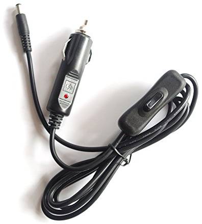 12V Vehicle Carries Cigarette Lighter To 5.5mm/2.1mm DC Male Plug,Built-In 5A Fuse,With On Off Switch And Indicator Light Adapter Charger Cable,2 Meters