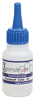 Sekundenkleber Kunststoff K 290 - MV, mittelviskos/mittel 20g Flasche