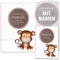 OLGS U-Heft und Impfpasshüllen 3-teiliges Set mit Personalisierung Safari Tour Tier | Untersuchungsheft & Impfpass Hülle mit Namen und Geburtsdatum (Impfpass, Uhefthüllen personalisiert, Affe)