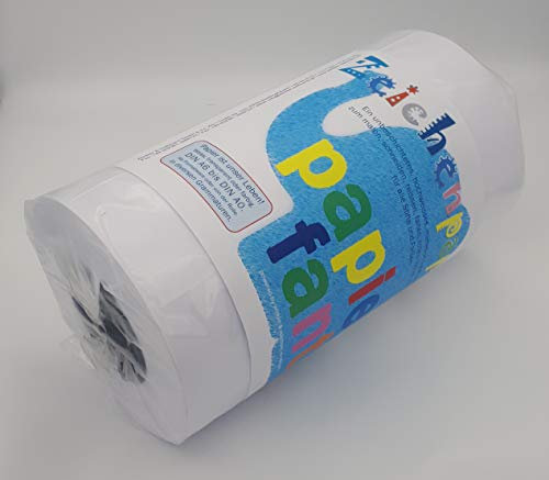 Zeichenpapier auf Rolle von papierfant.de - Länge: 175 Meter - Breite: 60cm - Jumborolle - DIN A2 - weiß - glatt - matt - Malpapier