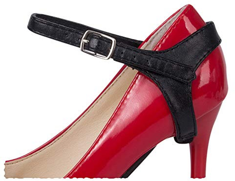 Florawang Women's Detachable Anti-Slip Shoe Ankle Straps Belt Laces Band for Heels Pumps (PU Leather Black)