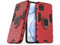 Cover per Huawei P40 Lite con Anello, Custodia Supporto Magnetica Rigida Resistente Antiurto Doppio Strato Protettiva Calamita Bumper Case (Huawei P40 Lite, Rosso)