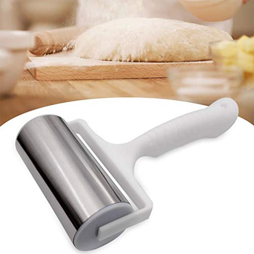 Goeielewe - Mattarello in acciaio inox con manico in plastica, piccolo mini pasticceria e utensili da cucina, ideale per cuocere impasti, pizza, torte, dolci, pasta e biscotti