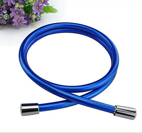 MMDSNX Duschschlauchfeder Bad Duschschlauch 1,5 m Sanitärschlauch aus Edelstahl und PVC-Duschschlauch Schwarz Gold Sanitärschlauch-H-PVC-blau