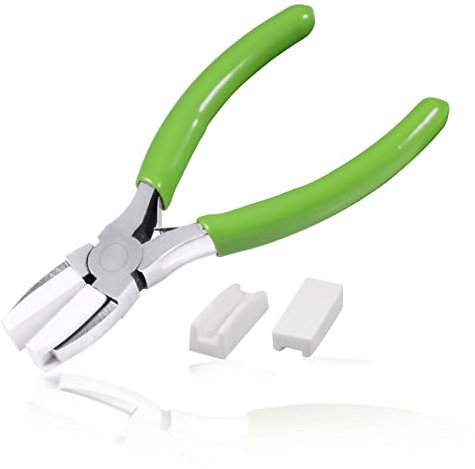 LEONTOOL Pince à double mâchoire en nylon de 5 pouces Pince à bec plat avec 2 mâchoires en nylon de rechange Mini pince en nylon pour redresser la fabrication de bijoux en fil