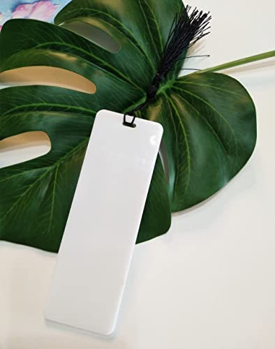 Rechteckige Acryl-Lesezeichenbänke, leere Acrylplatte, blanko, Lesezeichen mit Quasten für DIY-Projekte und Geschenkanhänger, Weiß, 10 Stück