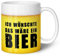 GRAVURZEILE Bedruckte Tasse mit Spruch - Ich wünschte das wäre ein Bier - Tasse für Bierliebhaber - Geschenk zu Geburtstag & Vatertag - Spülmaschinenfest & Mikrowellen geeignet - Weiß