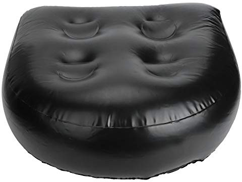 EBTOOLS Coussin de Spa Gonflable pour Baignoire, Tapis de Massage avec Ventouses Antidérapant Siège Rehausseur Gonflable pour Spa Accessoires de Spa Noir