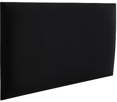 RAVIO Panneaux muraux rembourrés | Lambris 3D avec Mousse | Coussin Mural comme tête de lit pour lit | Decoration Murale pour Chambre, Chambre d'enfant, Bureau, Couloir | Noir, 70 x 30 cm