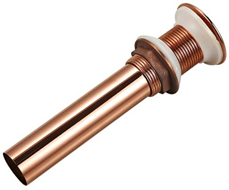 Unslotted Basin Waste Pop Up Waste Plug Without Overflow Universal Brass 1 1/4 for Kitchen Sink Faucets,Rose Gold