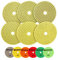 HIGHDRIL Lot de 6 tampons de polissage diamant humide 100 mm (#50+#100+#200+#400+#800+#1500), pour ponçage granit marbre utilisé sur meuleuse ou polisseuse
