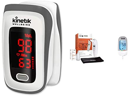Kinetik Wellbeing Finger Pulse Oximeter – In Association with St John Ambulance & Inner Ear Thermometer – Used by The NHS – in Association with St John Ambulance