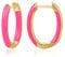 MESOVOR 18 Karat Vergoldete Creolen Ohrringe mit Emaillefarbe, U-förmige Kleine Leichte Huggie-Ohrringe Geschenke für Frauen und Mädchen (Heißes Neonpink)