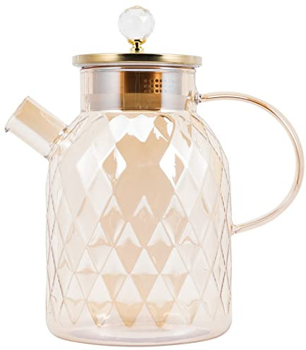 BESTonZON Glacière Tasse D'Eau Pichet Avec Couvercle Carafes De Thé Glacé D'Eau Froide Pot Domestique Pot En Verre De Bière Pichet De Thé Froide