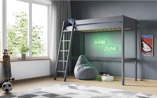 Flair Furnishings Noomi Tera Solid Wood High Sleeper Frame - Grey