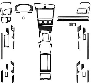 TMDGG Kompatibel mit VW Golf 7 GTI MK7 2013–2019 Kohlefaser Gangschaltung Luftauslass Fensterheber Armaturenbrett Anzug Verkleidung Auto Innenaufkleber (Farbe: LHD)