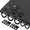 QUESPLE [5+5 Stück] Kameraschutz für Samsung Galaxy S22 Ultra, 9H Panzer Schutz Glas Folie Individuelle Ringabdeckung aus Metall, HD Anti-Kratzen gehärtetes Glas mit Aluminiumkante, Schwarz