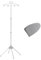 Gralara Percha de Ropa para Planchar a Soporte de Plancha de Poste de Retráctil 84-160 Cm Soporte de Máquina de Planchar Telescópico de Altu, Gris, Individual