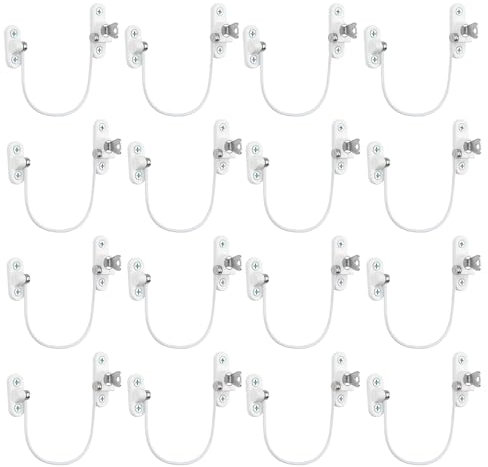 16Pcs Window Restrictor Locks for Kids Window Restrictors UPVC Baby Security Window Locks with Screws Keys for Baby Child Children Safety, Window Locks Door Locks for Home Public School and Commercial