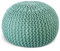 casamia Pouf Ø 55 o. 45 cm Strickhocker Sitzpouf Bodenkissen Premium Outdoor nachhaltig Größe ø 55 cm, Farbe Mint - Ocean Wave