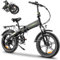 KAISDA Bicicletta Elettrica Pieghevole 20 Pollici 4.0 Fat Tire 7 Velocità Bici Elettrica Controllo di Crociera,48V 13Ah Batteria Rimovibile,Display LCD,Nero